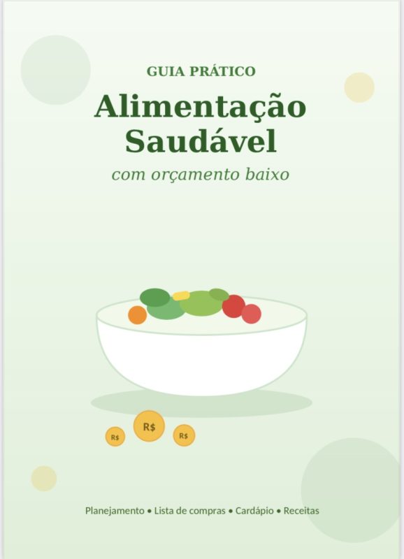 Ebook para ter uma alimentação saudável gastando pouco