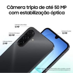 Celular Galaxy A17 4G Tela 6.7 128GB Super AMOLED Câmera Tripla 50MP Samsung - Cinza — foto 3