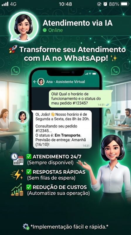 Agente de IA para WhatsApp Atendimento Automático 24h