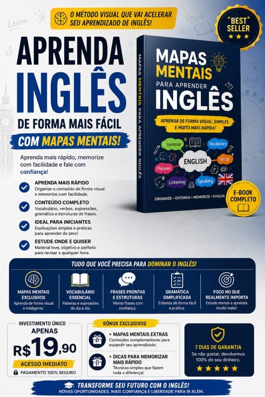 Mapas mentais para aprender inglês