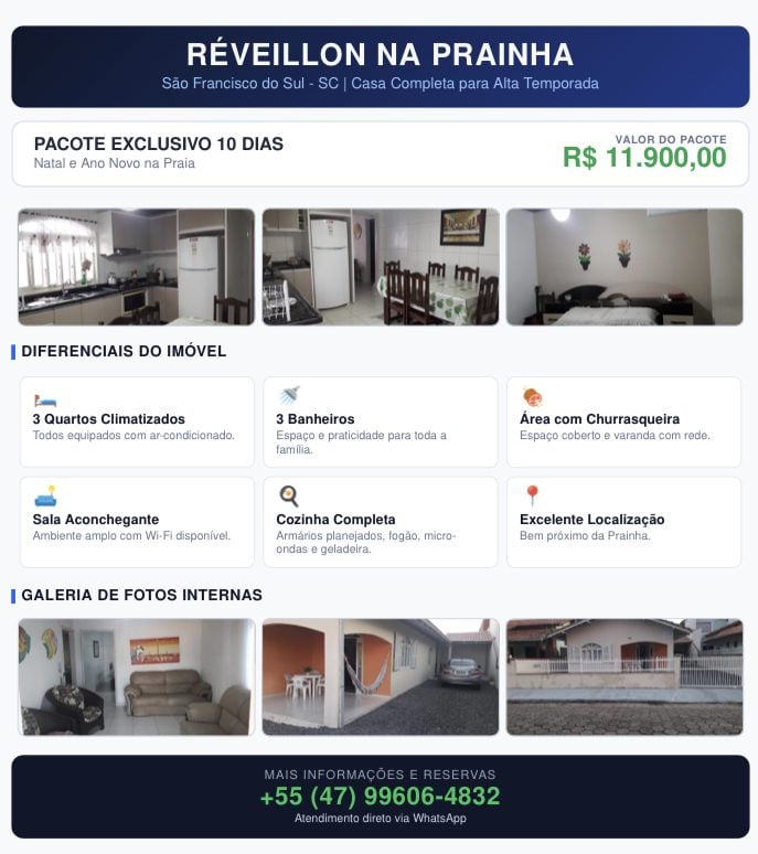 Casa Locação Pacote para 10 dias