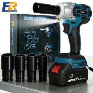 Chave de Impacto Elétrica Sem Fio 3 em 1 Com 68V Bateria Motor Brushless Kit Completo Acessórios — foto 4