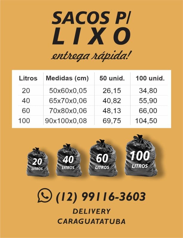 Sacos para Lixo Resistente em Caraguatatuba, SP