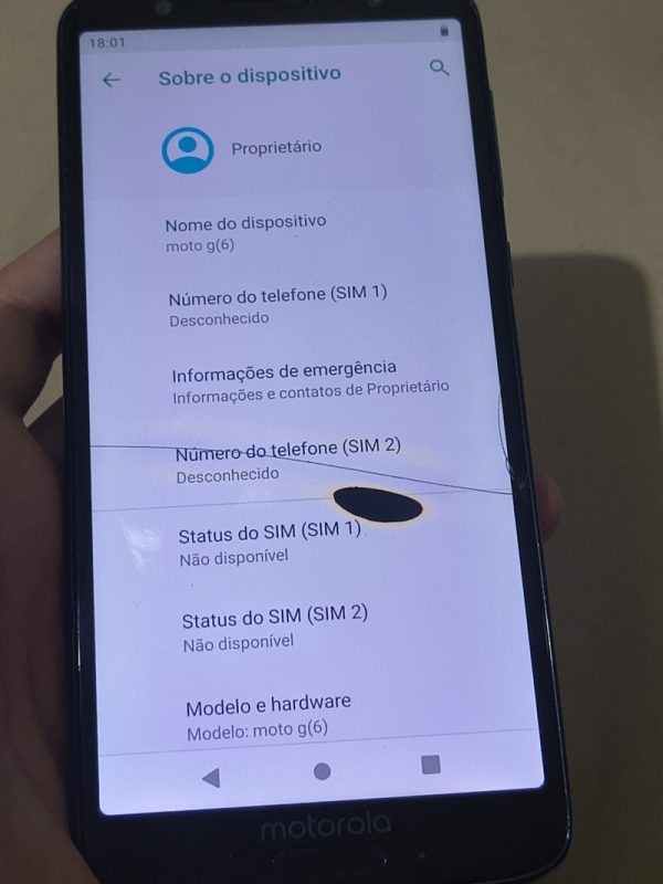 Celular Moto G6 - Com detalhes