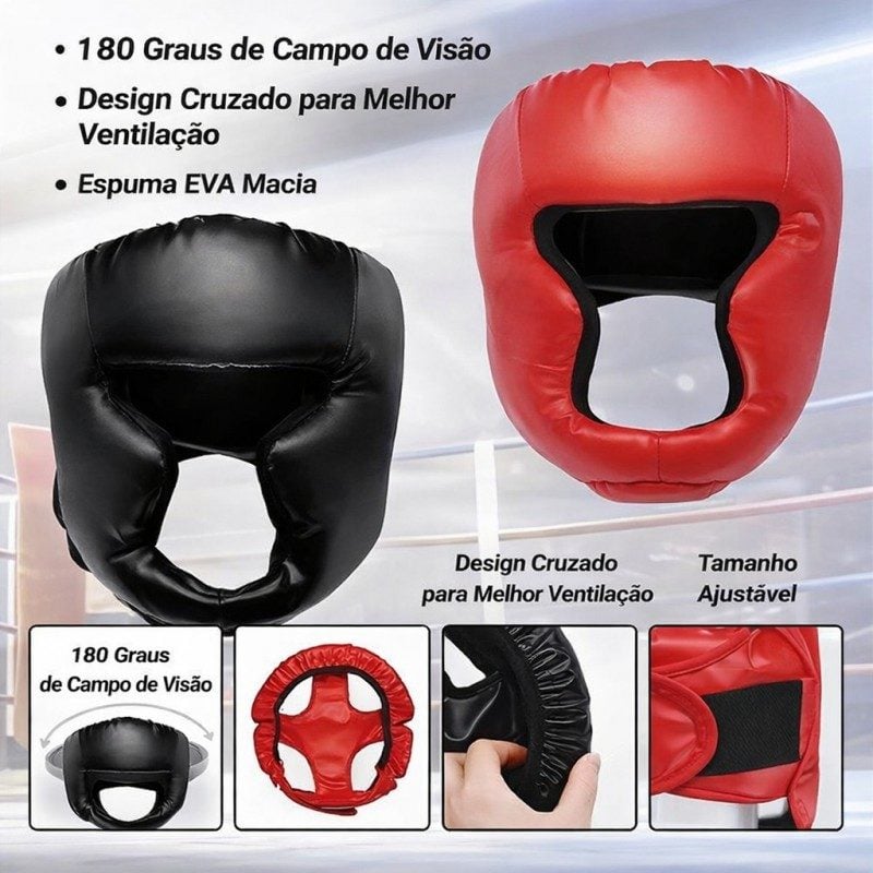 Capacete De Boxe Treinamento Adultos Protetor de Cabeça — foto 2
