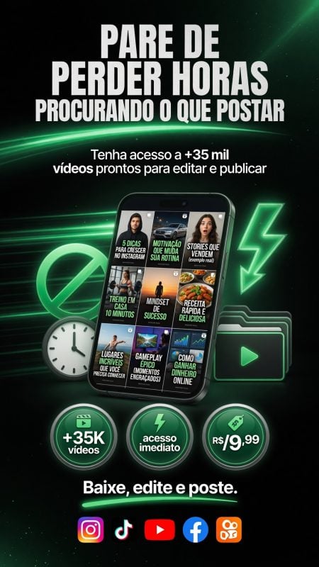 +35 Mil Vídeos Virais Prontos para Postar