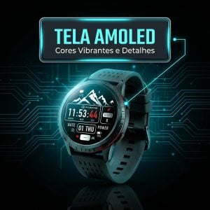 Smartwatch Kron WearZone GPS Integrado Tela AMOLED 3ATM Bateria 7 Dias Strava Android iPho — foto 3
