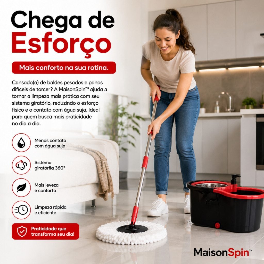 Mop Giratorio Balde Esfregao Pro Refil Rodas Alca Facil Limpeza — foto 2