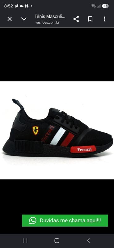 Tênis Masculino Adidas NMD Ferrari Preto