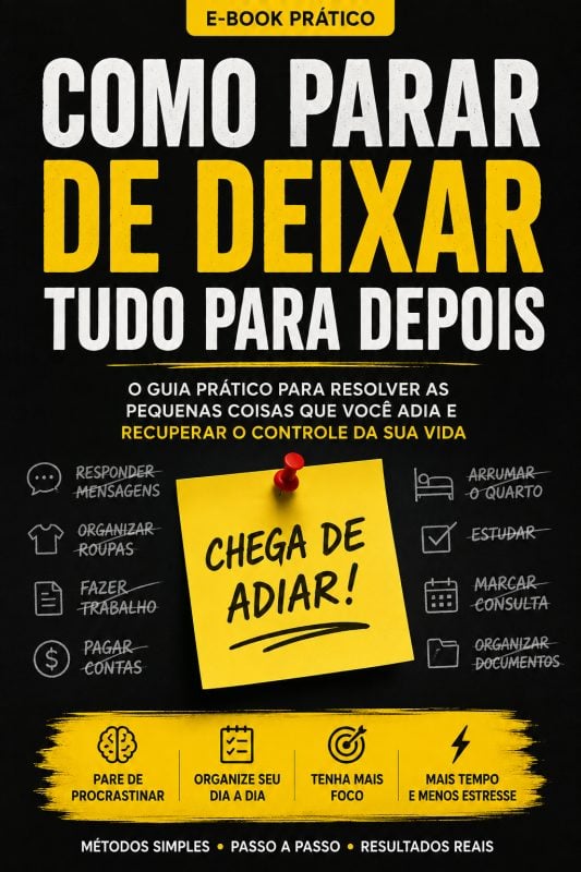 E book sobre a procrastinação e como parar de procastinar