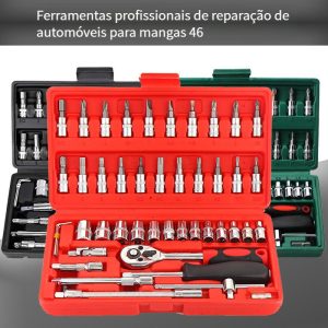 40 Peças / 46 Peças Jogo De Chave Catraca Caixa De Ferramentas para Reparo de Carros / Con — foto 13