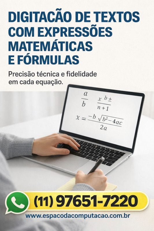 Digitação com Expressões e Fórmulas Matemáticas