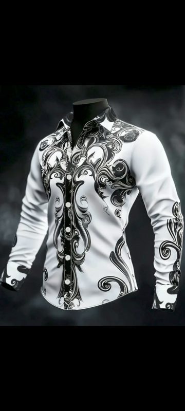 Camisa Masculina Rêtro em 3D