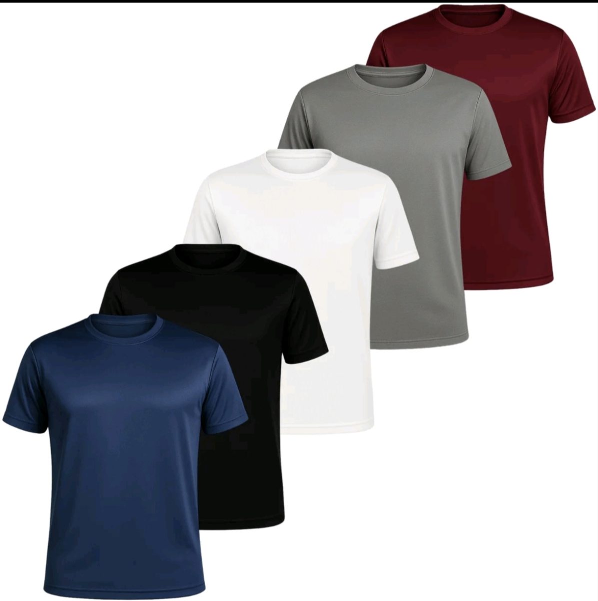 Kit 5 camisas Dry Fit Masculina Lisa Básica Academia Seca — foto 2