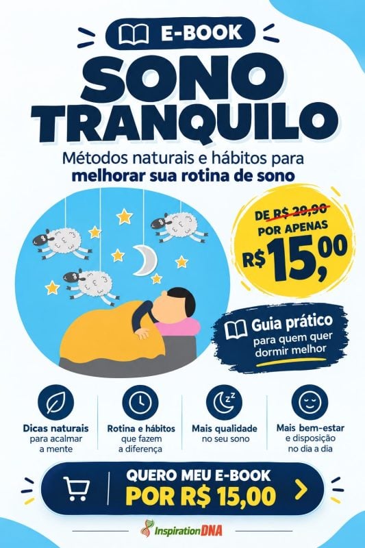 E-BOOK com métodos, exercícios, meditação para você ter uma noite de sono tranquila.