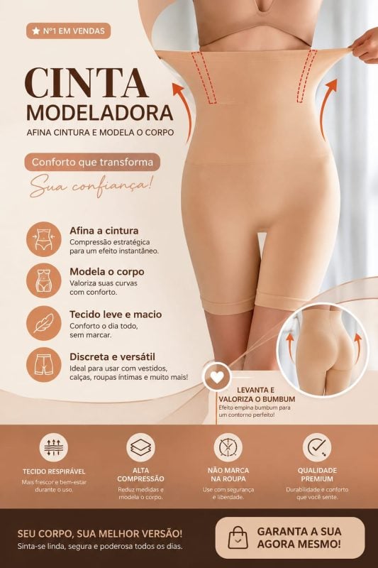 Cinta Modeladora, calcinha de emagrecimento, afina a barriga
