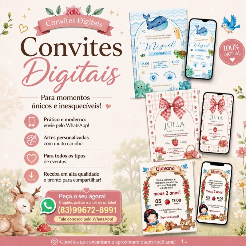 Convites Digitais Personalizados para Momentos Especiais