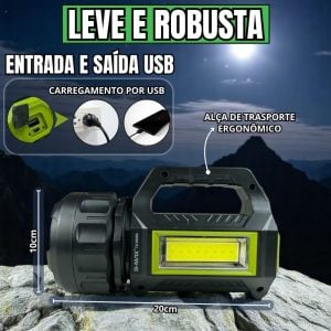 Lanterna tática 100.000 lumens recarregável Solar usb — foto 3