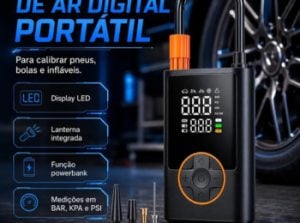 Compressor Portátil Car Air Pump Digital Com Visor Para Carro Moto Bike Calibrador De Pneu — foto 4