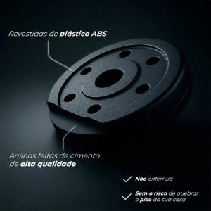 Kit Academia em Casa 15kg Halteres Ajustáveis,Inclui Barra Longa e Presilhas de Segurança — foto 3