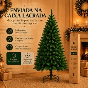 Árvore De Natal 1,50m Pinheiro 500 Galhos Premium Tradicional Verde — foto 5