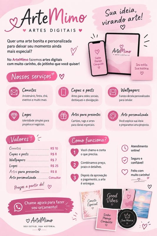 Arte Mimo Sua Ideia, Virando Arte!