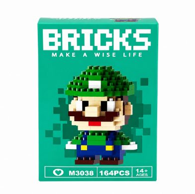 Mini Blocos de Montar Luigi Pixelado Colecionável - 164 Peça — foto 2