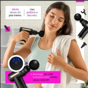 Massageador Pistola Elétrica Profissional Muscular Portátil - Nixzen — foto 4