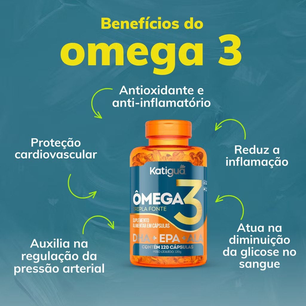 ÔMEGA 3 Tripla Fonte 1250mg 120cápsulas Katiguá natural Gel Epa+ Dha + Ala — foto 2